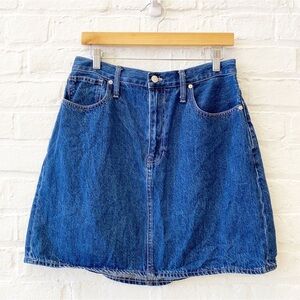 Madewell || Rigid‎ Denim A-Line High Waist Mini Skirt Sunberry Wash Blue 30